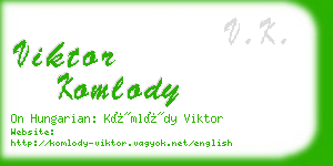 viktor komlody business card